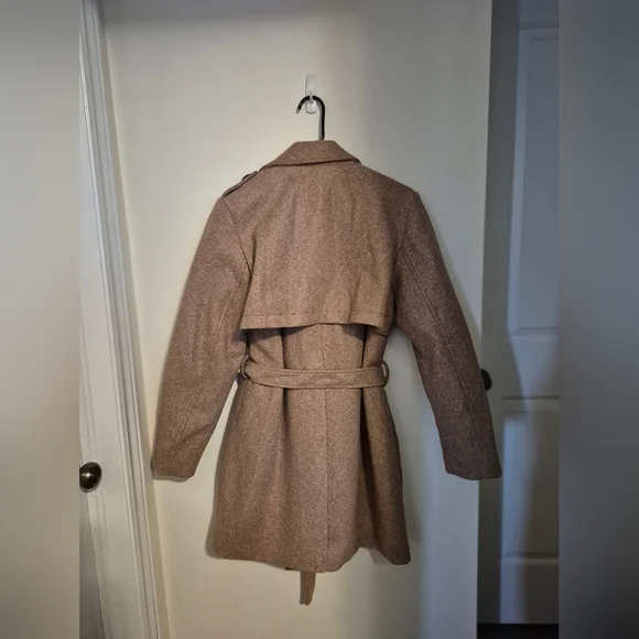 ONLY Women's Brown Trench Coat with Belt - Picture 2 of 5